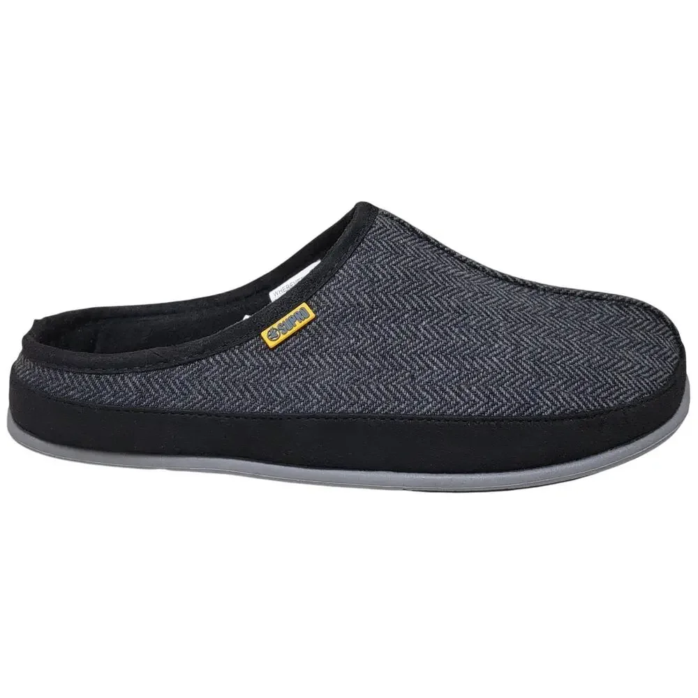 Deer Stags Men Slip On Mule Slippers Wherever Size US 13W Black Tweed